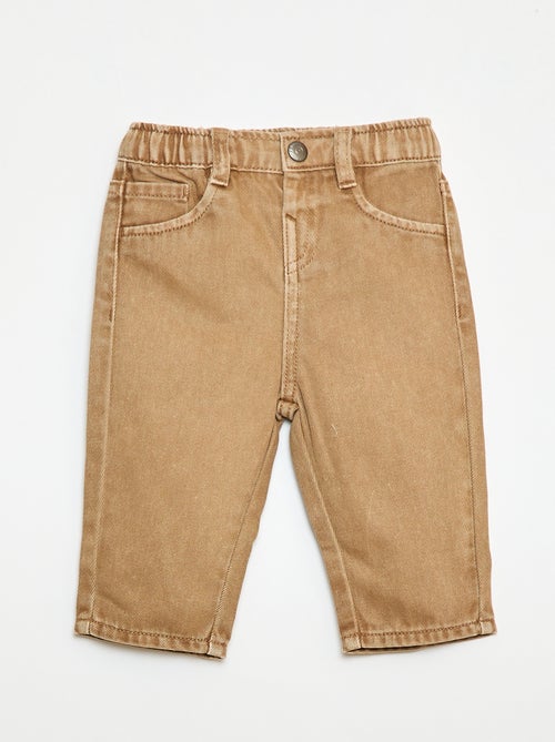 Pantalón de sarga paperbag 3/4 - Kiabi