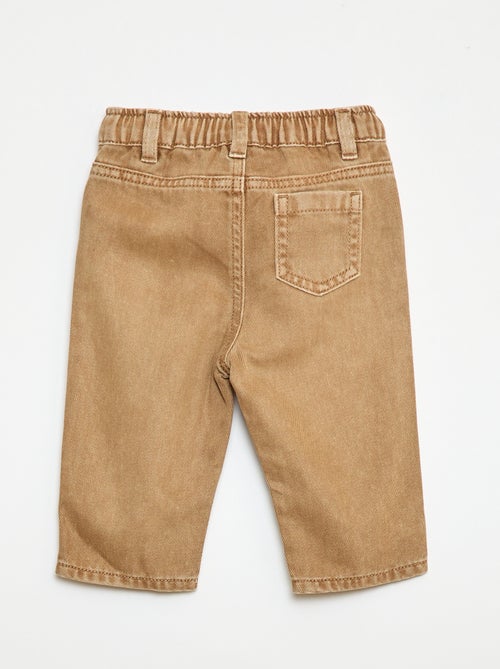 Pantalón de sarga paperbag 3/4 - Kiabi