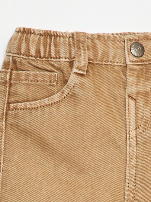 Pantalón de sarga paperbag 3/4 - Kiabi