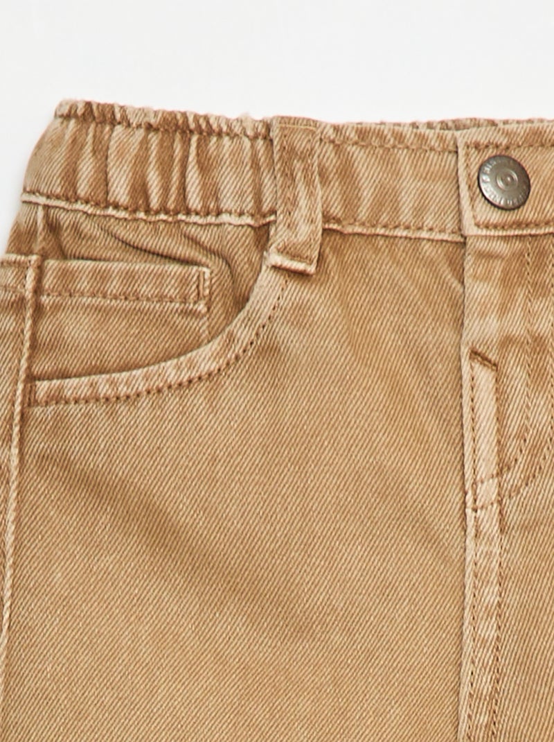 Pantalón de sarga paperbag 3/4 Beige - Kiabi