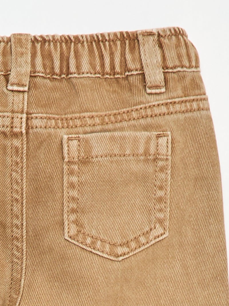 Pantalón de sarga paperbag 3/4 Beige - Kiabi