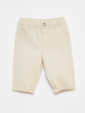 Pantalón de sarga paperbag 3/4