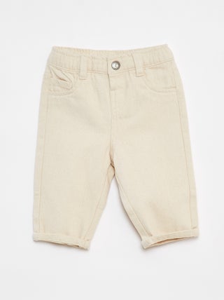 Pantalón de sarga paperbag 3/4