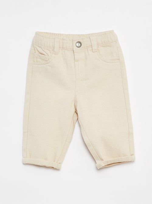 Pantalón de sarga paperbag 3/4 - Kiabi