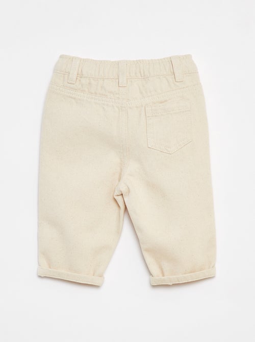 Pantalón de sarga paperbag 3/4 - Kiabi