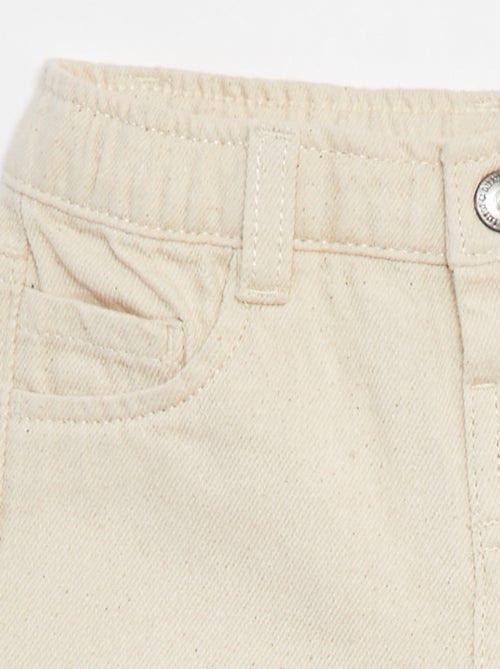 Pantalón de sarga paperbag 3/4 - Kiabi