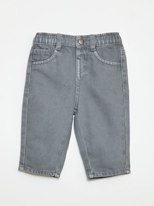 Pantalón de sarga paperbag 3/4 - Kiabi