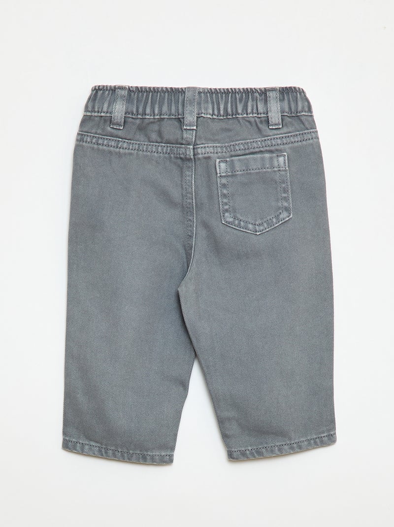 Pantalón de sarga paperbag 3/4 Gris - Kiabi