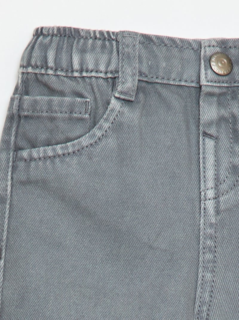 Pantalón de sarga paperbag 3/4 Gris - Kiabi
