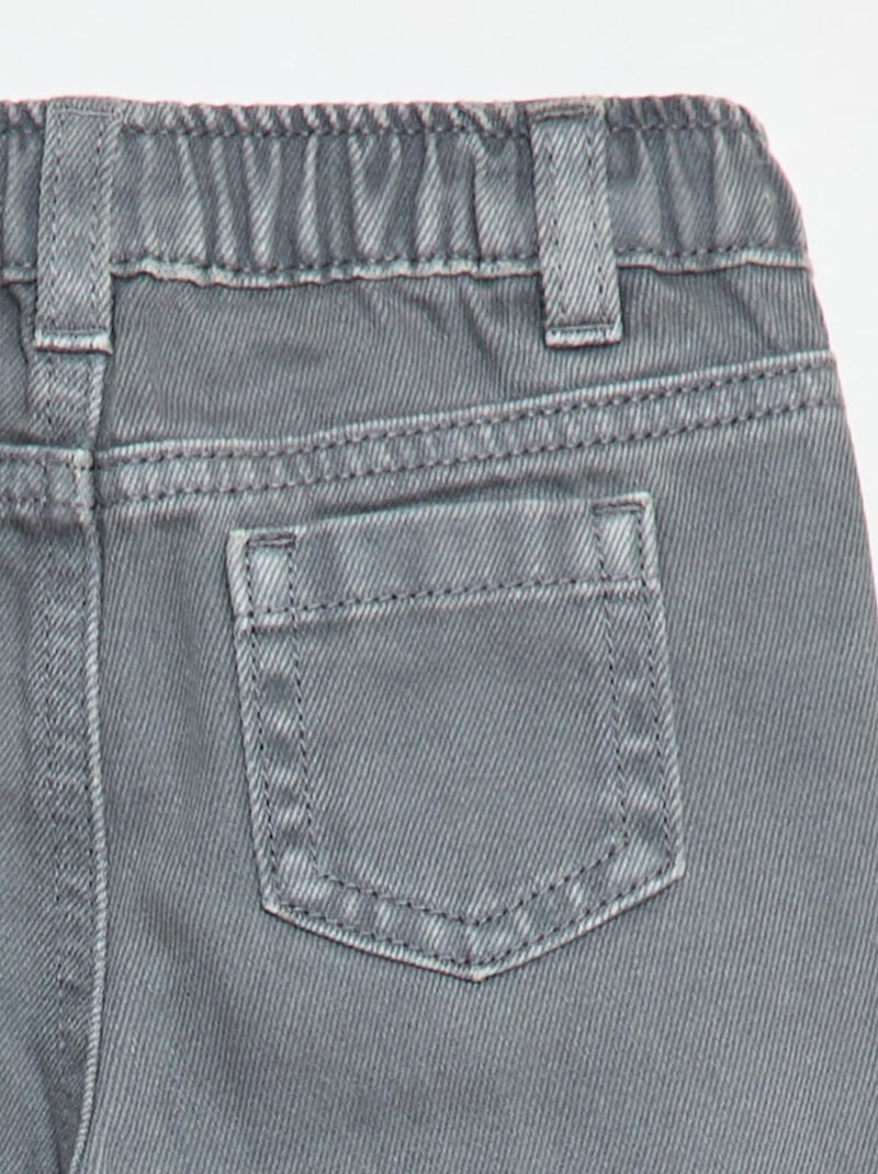 Pantalón de sarga paperbag 3/4 Gris - Kiabi