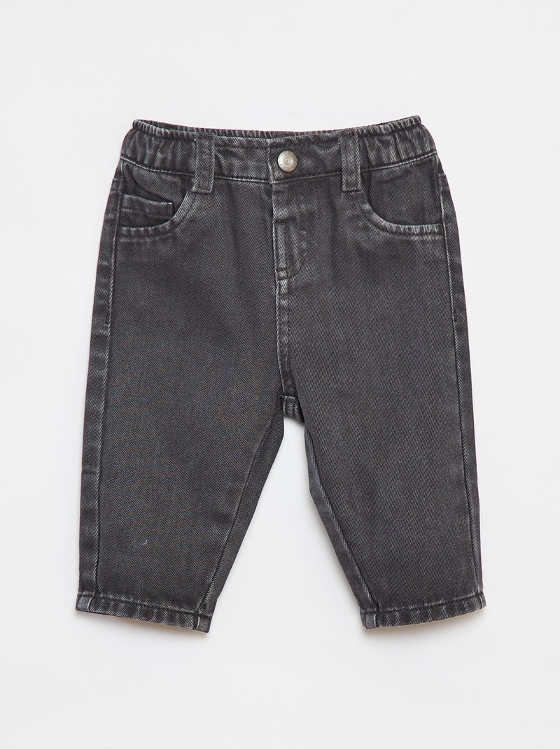 Pantalón de sarga paperbag 3/4 Negro - Kiabi