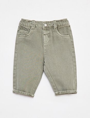Pantalón de sarga paperbag 3/4