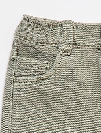 Pantalón de sarga paperbag 3/4