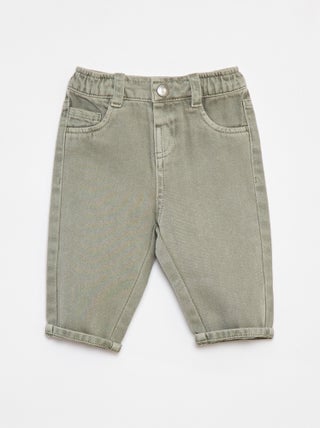 Pantalón de sarga paperbag 3/4