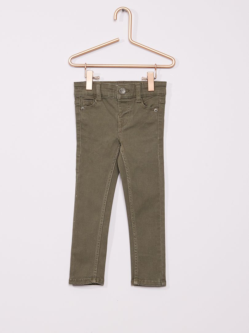 Pantalón de sarga para niños talla - verde oscuro - Kiabi
