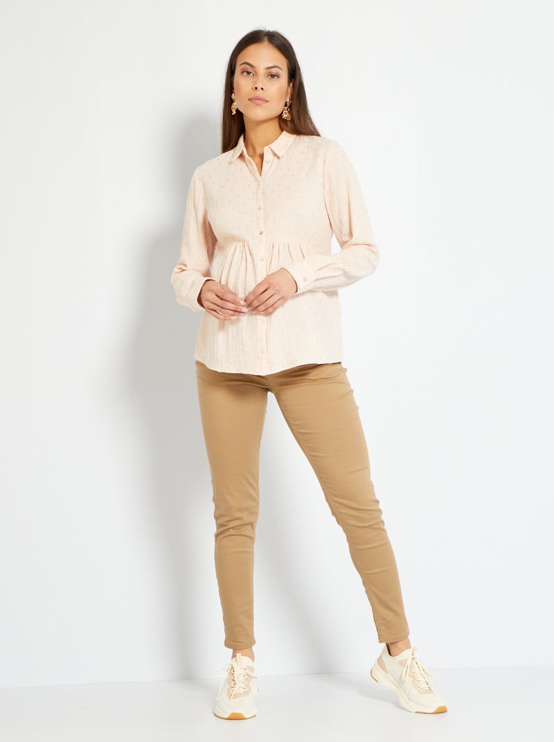 Pantalón de sarga premamá BEIGE - Kiabi