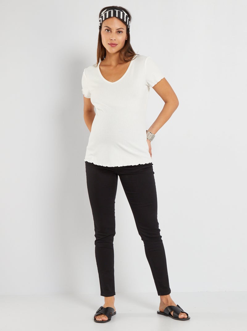 Pantalón de sarga premamá Negro - Kiabi