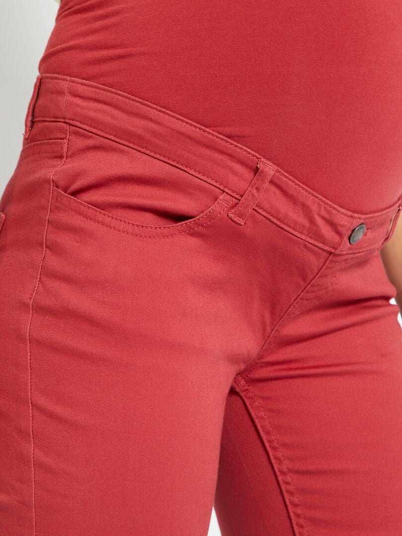 Pantalón de sarga premamá rojo - Kiabi
