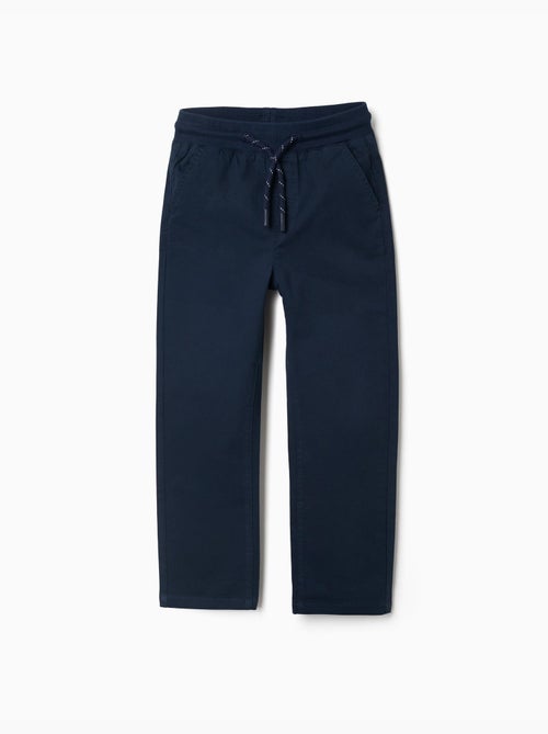 Pantalón de sarga recto con cordón - Kiabi Pantalón de sarga recto con cordón - Kiabi