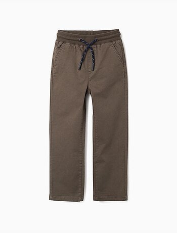 Pantalón de sarga recto con cordón