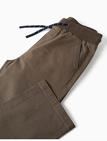 Pantalón de sarga recto con cordón