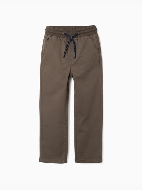 Pantalón de sarga recto con cordón - Kiabi Pantalón de sarga recto con cordón - Kiabi
