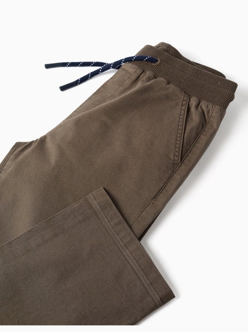 Pantalón de sarga recto con cordón - Kiabi Pantalón de sarga recto con cordón - Kiabi