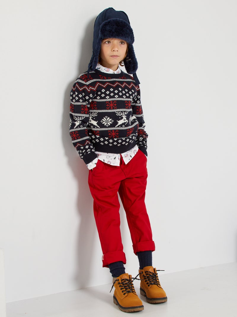 Pantalón de sarga rojo - Kiabi