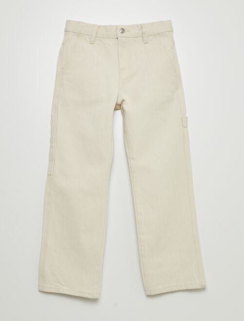 Pantalón de sarga undyed - Kiabi