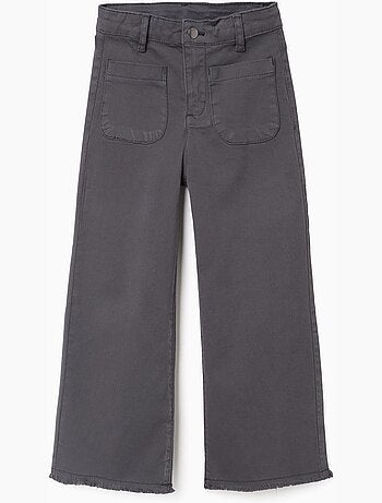 Pantalón de sarga wide leg con bolsillos B&S