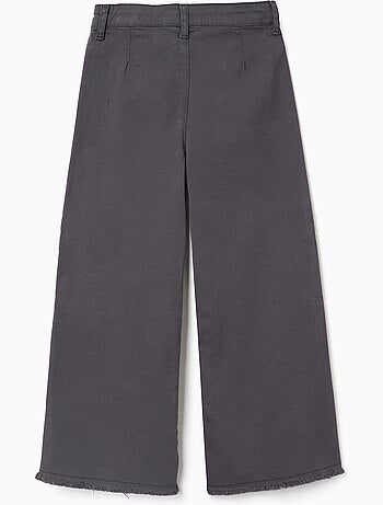 Pantalón de sarga wide leg con bolsillos B&S