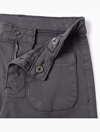 Pantalón de sarga wide leg con bolsillos B&S