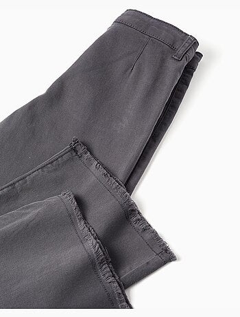 Pantalón de sarga wide leg con bolsillos B&S