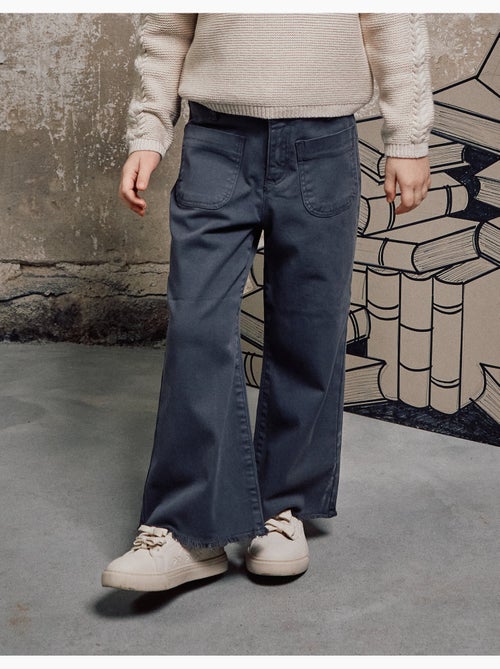 Pantalón de sarga wide leg con bolsillos B&S - Kiabi