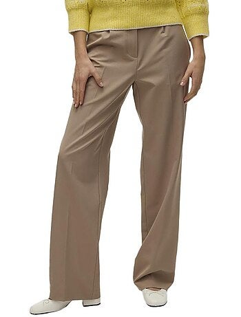 Pantalón de Sastre Camel de Mujer Vero Moda Raya