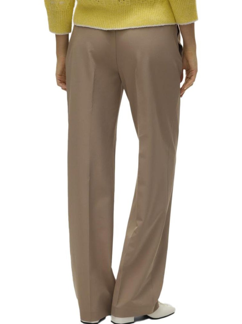 Pantalón de Sastre de Mujer Vero Moda Raya Marrón capuchino - Kiabi