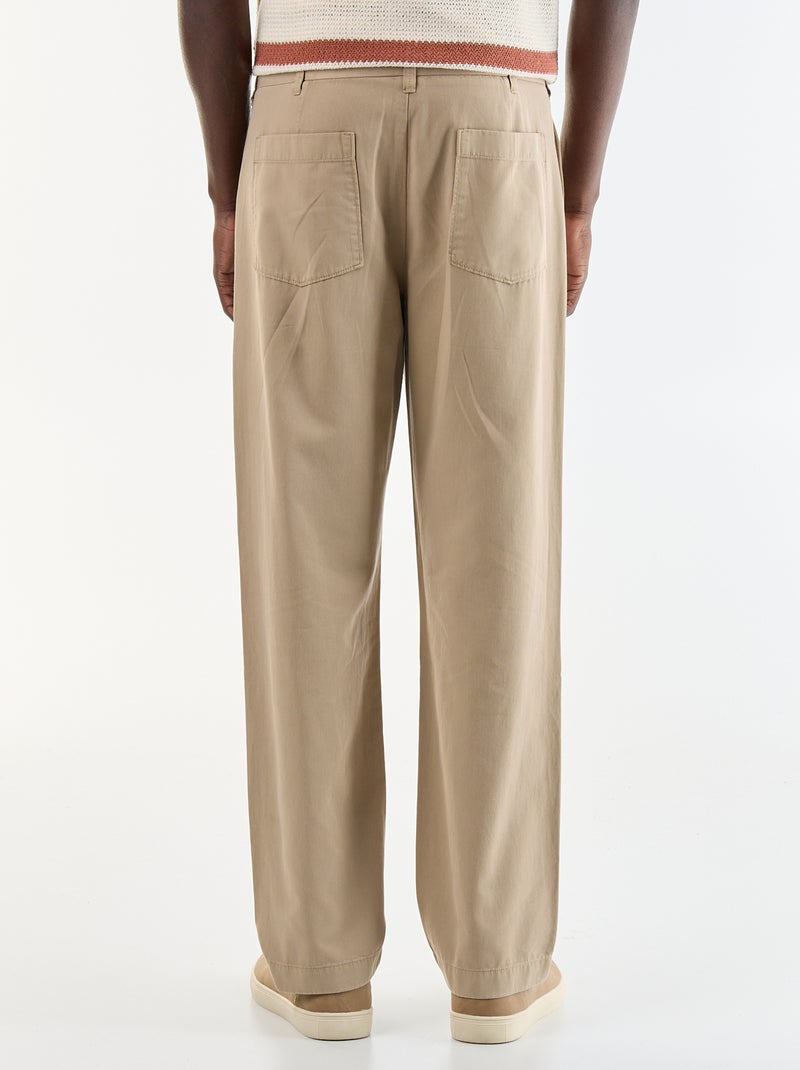 Pantalón de tacto suave Beige - Kiabi