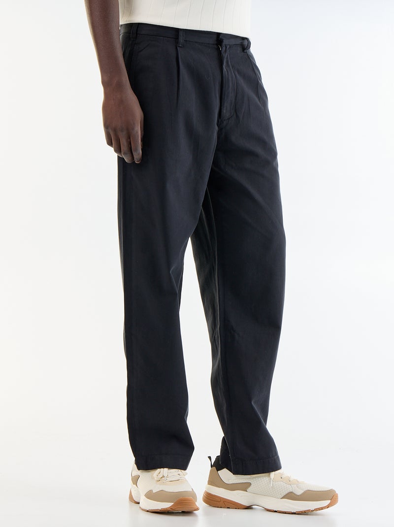 Pantalón de tacto suave Negro - Kiabi