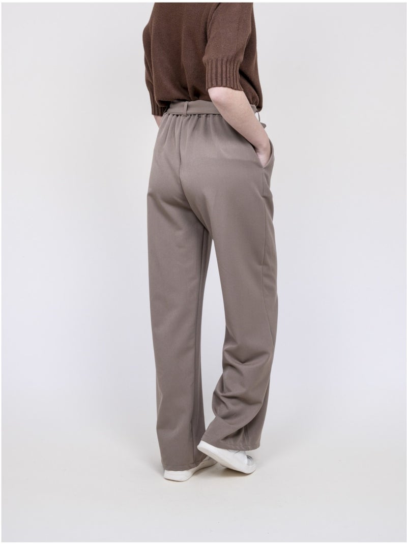 Pantalón de talle alto EDERINA Beige - Kiabi