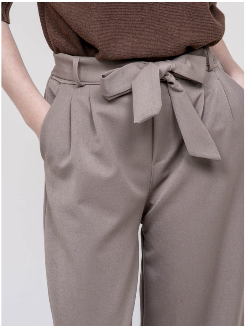 Pantalón de talle alto EDERINA Beige - Kiabi