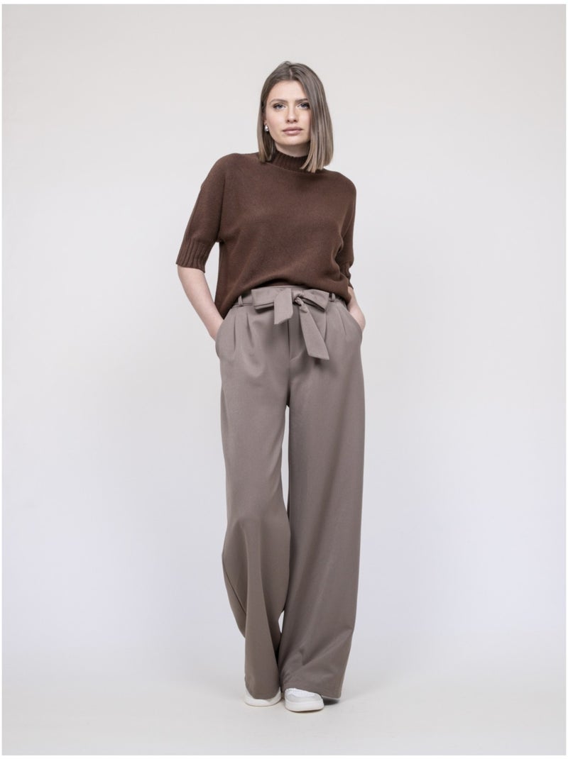 Pantalón de talle alto EDERINA Beige - Kiabi