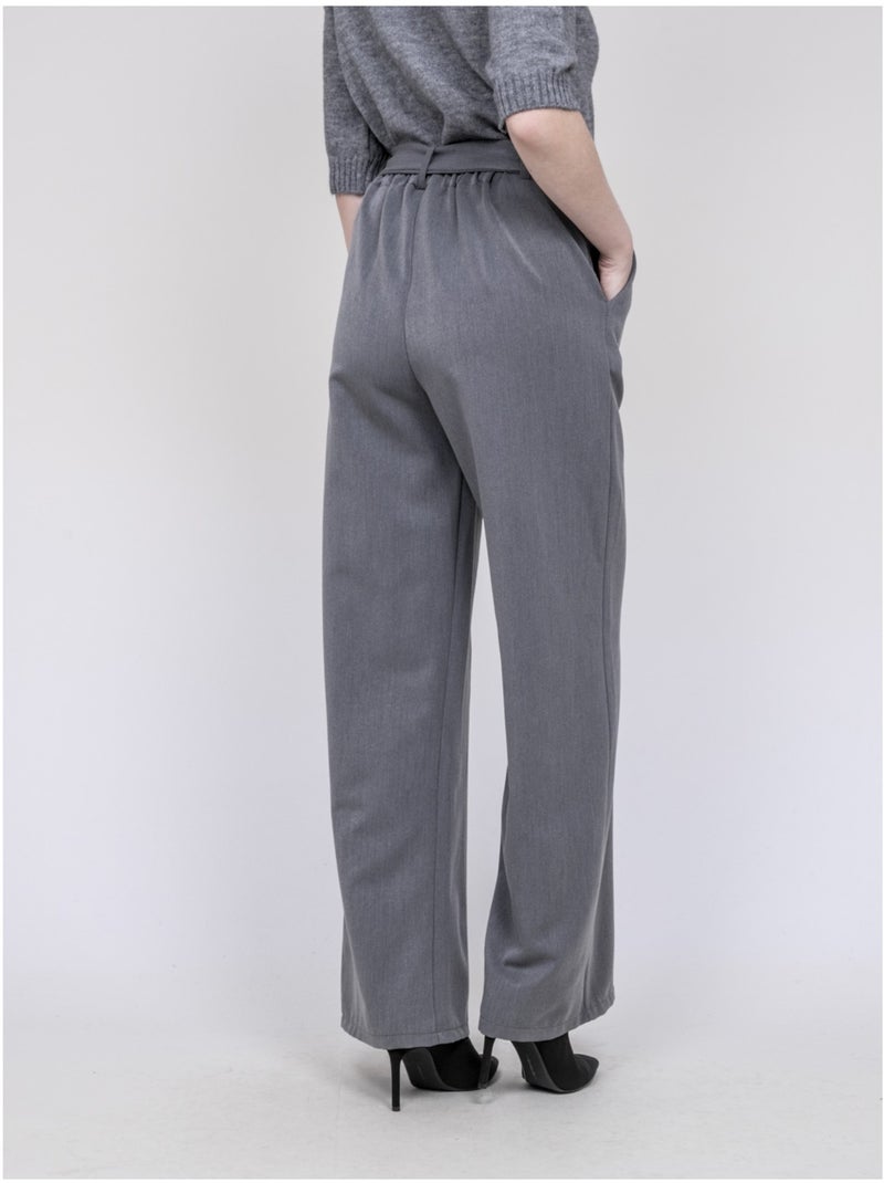 Pantalón de talle alto EDERINA Gris - Kiabi