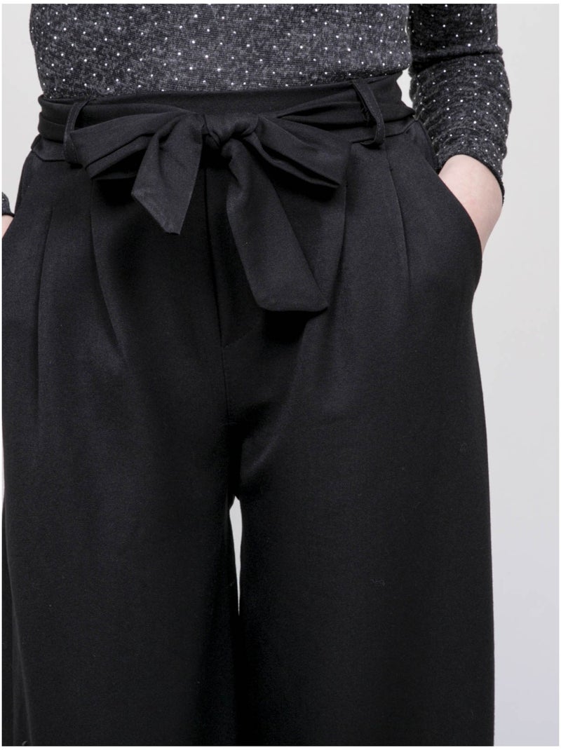 Pantalón de talle alto EDERINA Negro - Kiabi