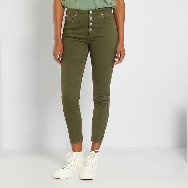 Pantalón de talle alto skinny Mujer talla 34 a 48 - KAKI - Kiabi - 18,00€