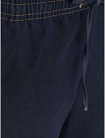 Pantalón de tejido con pernera ancha y cintura con cordón dilvin
