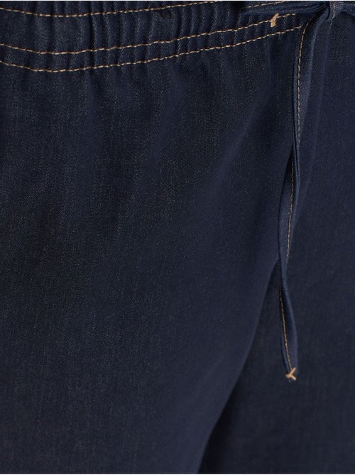 Pantalón de tejido con pernera ancha y cintura con cordón dilvin - Kiabi Pantalón de tejido con pernera ancha y cintura con cordón dilvin - Kiabi