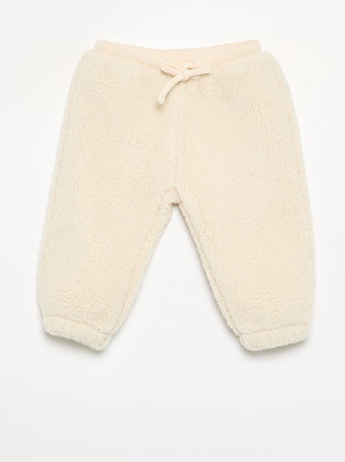Pantalón de tejido efecto borreguito - Kiabi