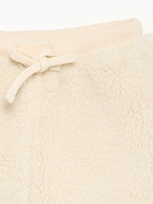 Pantalón de tejido efecto borreguito - Kiabi