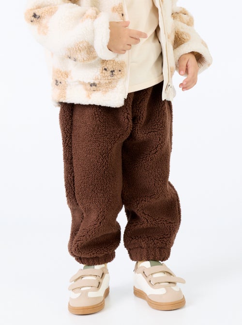 Pantalón de tejido efecto borreguito - Kiabi