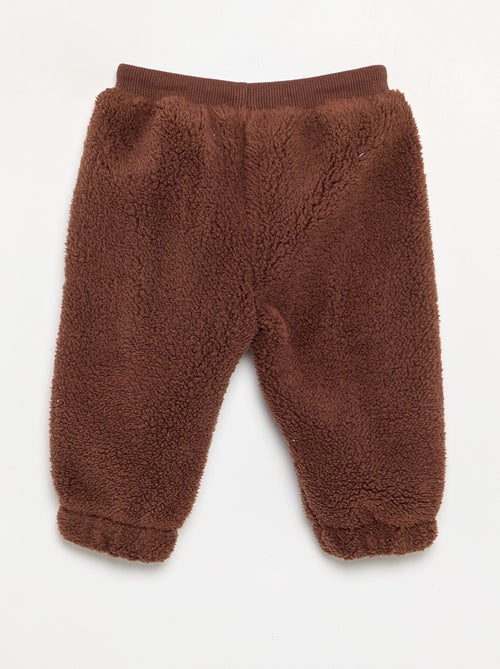 Pantalón de tejido efecto borreguito - Kiabi